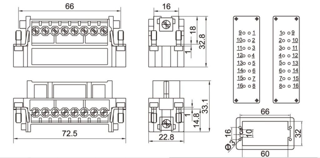 Heavy Duty Connector 16 pins-UMER Heavy Duty Connector