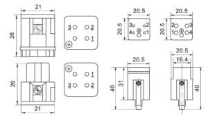 This is heavy duty connector 5 pins drawings