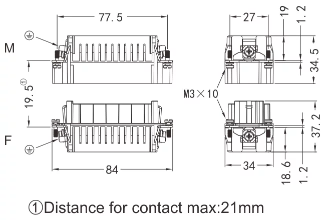 HD-080-MC and HD-080-MC contact distance