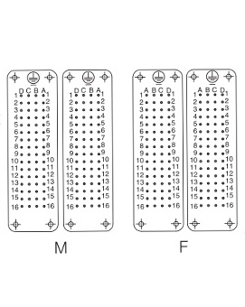 HD-128-MC and HD-128-MC Contacts arrangement view from terminatio side