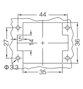 HDD-024-MC and HDD-024-FC Panel cut out for inserts for use without hoods and housing