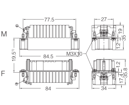 HDD-072-MC and HDD-072-FC contact distance