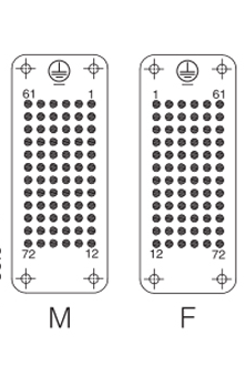 HDD-072-MC and HDD-72-FC Contacts arrangement view from terminatio side