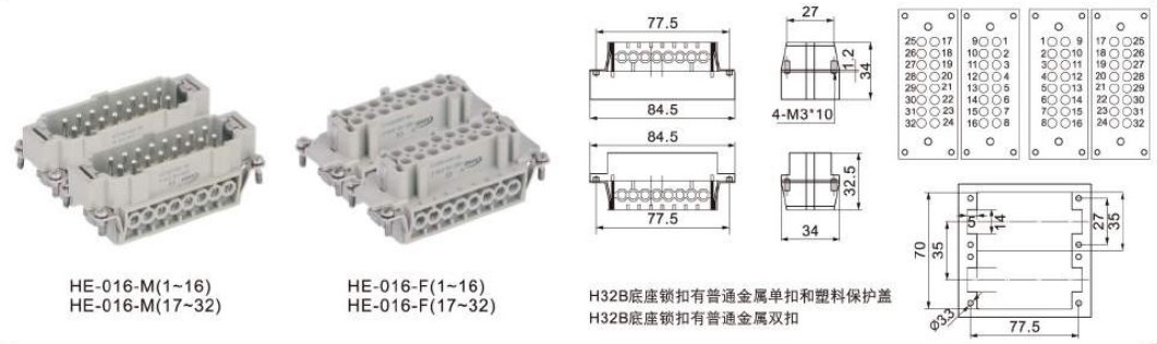 HE-032-M and HE-032-F Spesfications