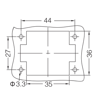 HEE-010-MC and HEE-010-FC Panel cut out for inserts for use without hoods and housing