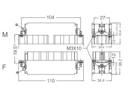 HEE-046-MC and HEE-046-FC contact distance