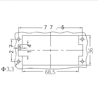 HSB-006-M and HSB-006-F Panel cut out for inserts for use without hoods and housing