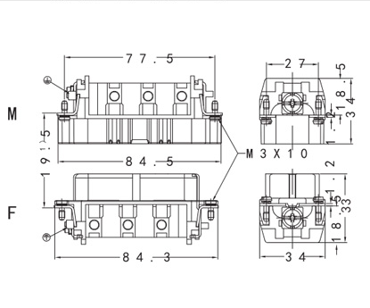 HSB-006-M and HSB-006-F contact distance