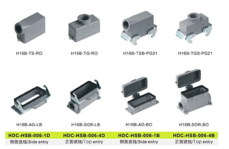 HSB-006 heavy duty connector suitable shell H16B Hoods and Housings
