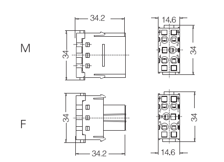 specifications of HMK-003 han Crimp Terminal Heavy Duty Insert Module